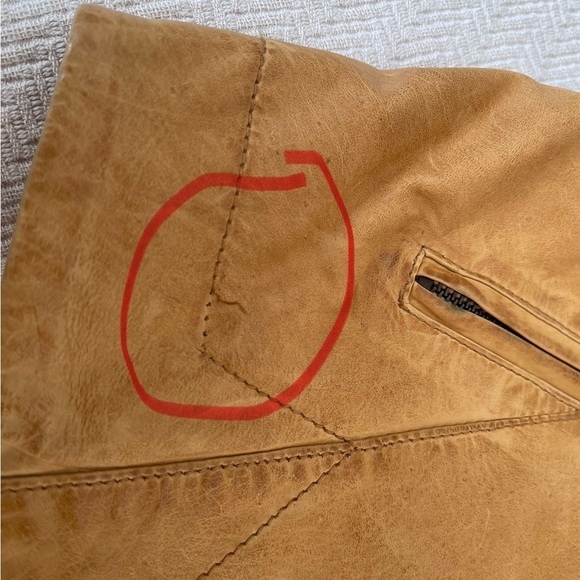 Tristan real leather jacket mustard  colour - Picture 6 of 6